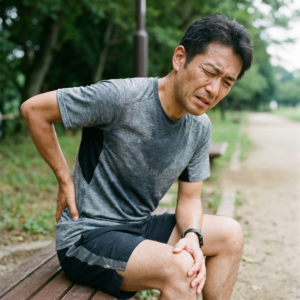 体の痛みに苦しむ中高年男性